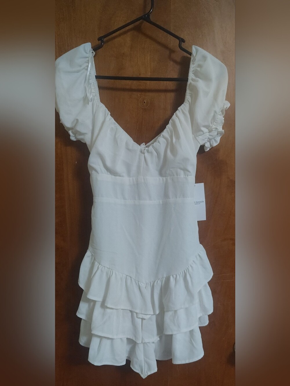 White Tiered Ruffle Mini Dress